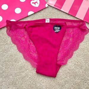 NWT Victoria’s Secret PINK Animal Print Lace Back XLR String Bikini Panties XS